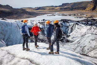 Solheimajokull is one of the best places for glacier hiking in Iceland.