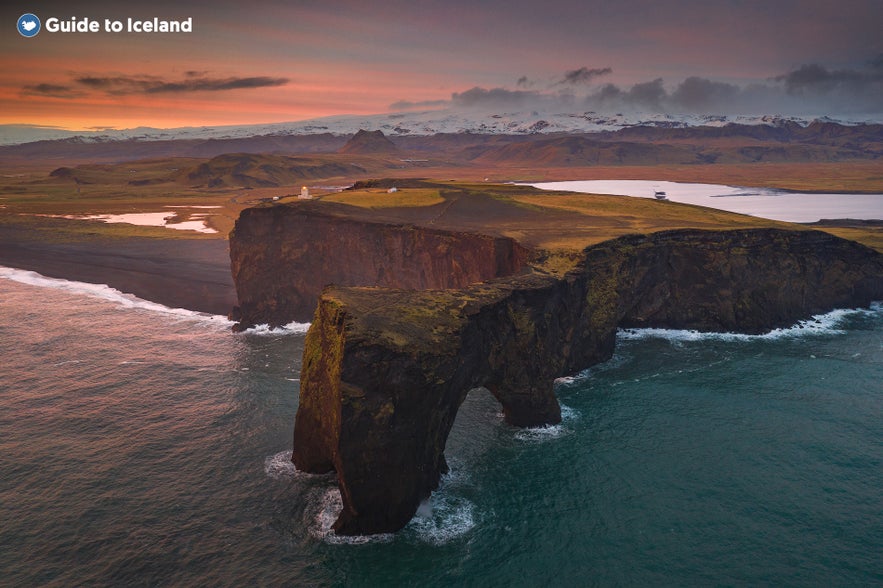 The Dyrholaey rock arch on the South Coast