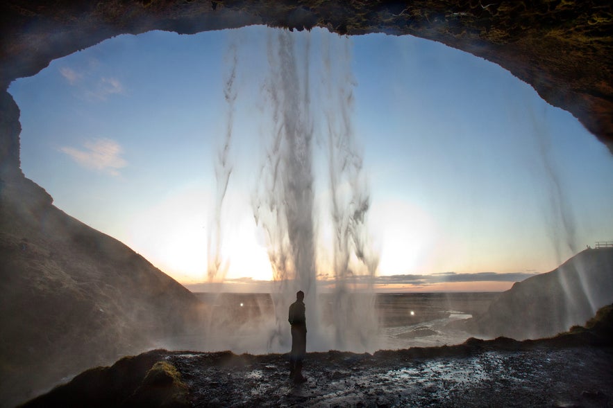 Behind Skogafoss on South Coast