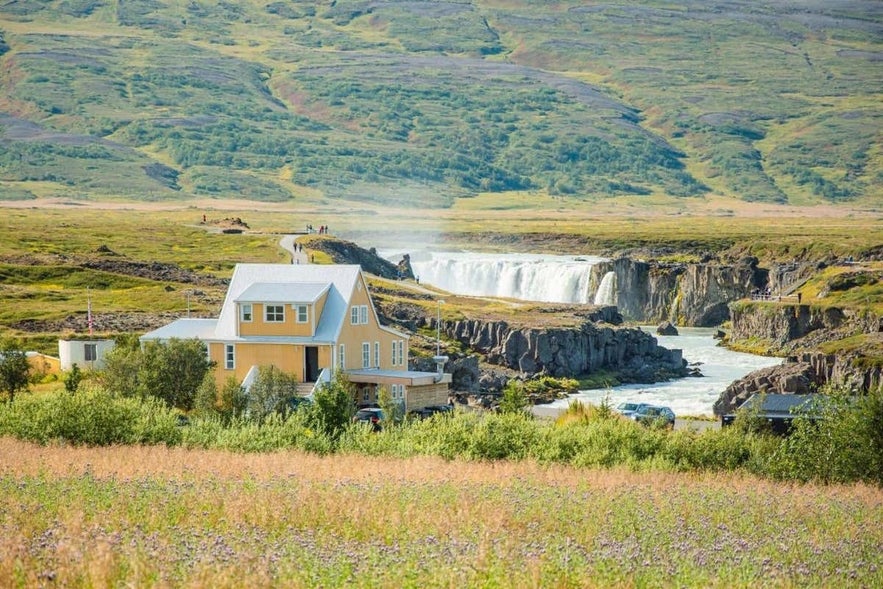 You can watch Godafoss from your window at this hotel in Iceland