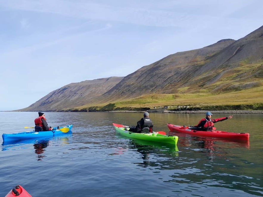 Kayak in Siglufjordur