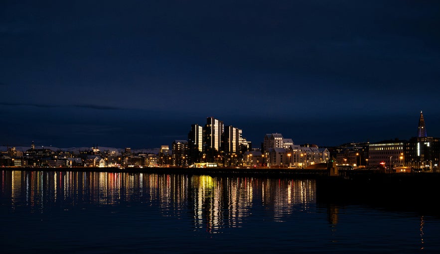 The Reykjavik skyline at night