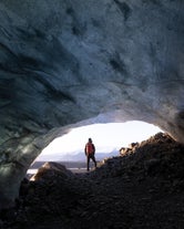 A look at the opening of an ice cave in Vatnajokull.