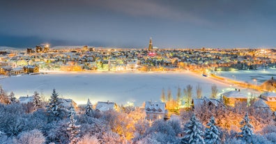 Reykjavik turns into a winter wonderland in Christmas.