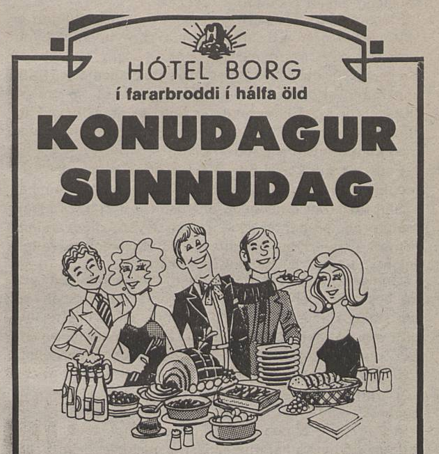 A newspaper ad for Women's Day (Konudagur) from 1971