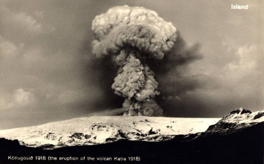 Der Ausbruch des Vulkans Katla im Jahr 1918 in Island Der Ausbruch des Vulkans Katla im Jahr 1918 in Island