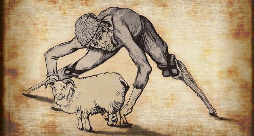 Der erste Weihnachtskerl, Stekkjastaur, kommt in die Stadt Der erste Weihnachtskerl, Stekkjastaur, kommt in die Stadt