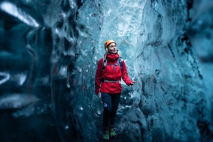 Visiting a natural crystal ice cave is only possible during winter in Iceland.
