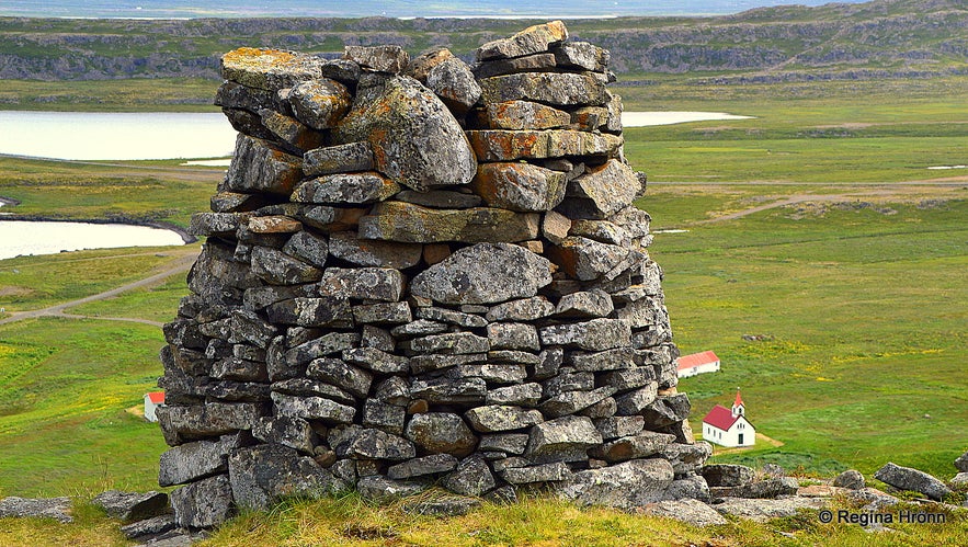 Grettisvarða cairn in Vatnsdalur Westfjords