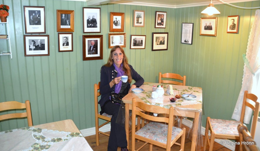 Litlibær turf house in the Westfjords of Iceland inside the café