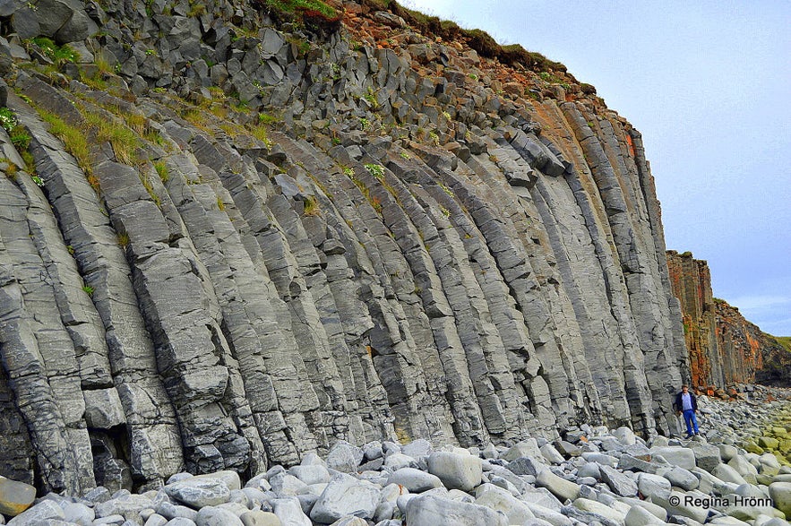 Kálfshamarsvík is a beach in North Iceland with basalt columns. Kálfshamarsvík is a beach in North Iceland with basalt columns.