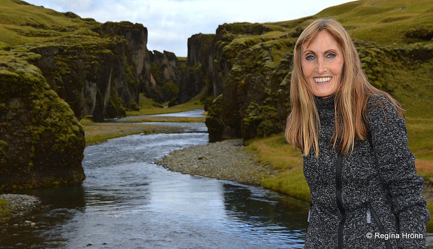 Regína in  Fjaðrárgljúfur Canyon in South-Iceland