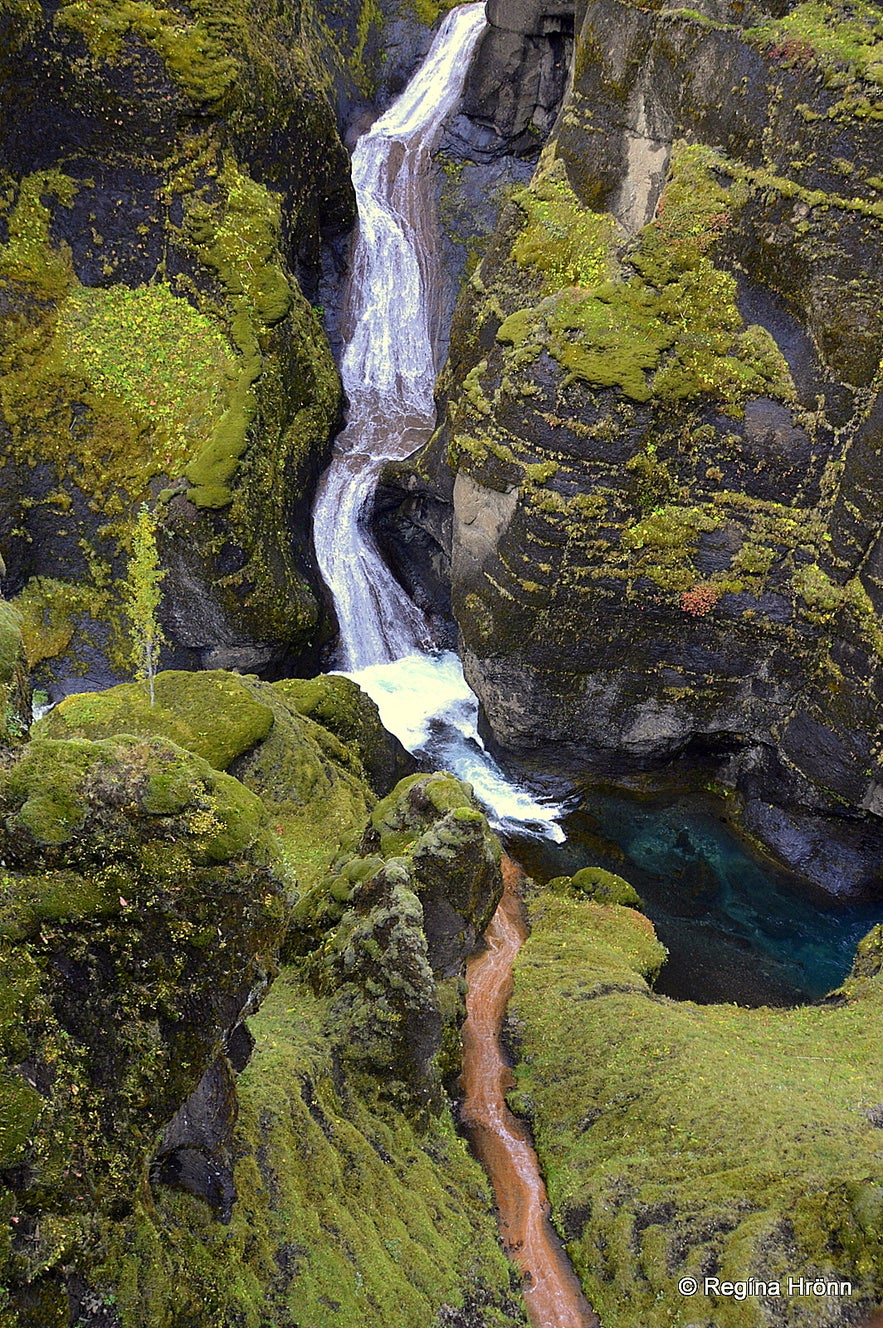 Fjaðrárgljúfur canyon South-Iceland - Mögárfoss waterfall