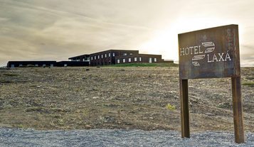 Hotel Laxa is located on the edge of Lake Myvatn.