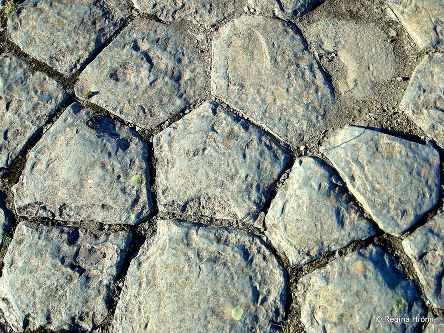 Columnar basalt seen from above in Kirkjugólf near Kirkjubæjarklaustur, south Iceland