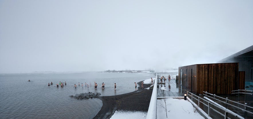 Laugarvatn lake is home to the Fontana Spa.