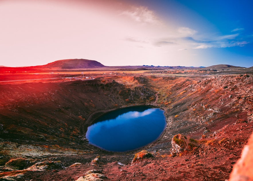 Kerid is a crater lake in south-east Iceland.