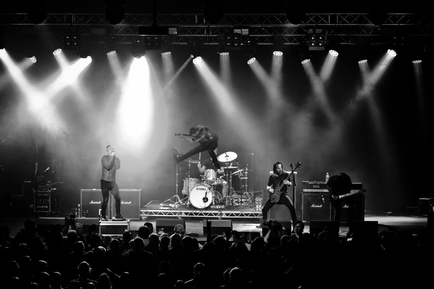 A portrait of a band in Iceland.