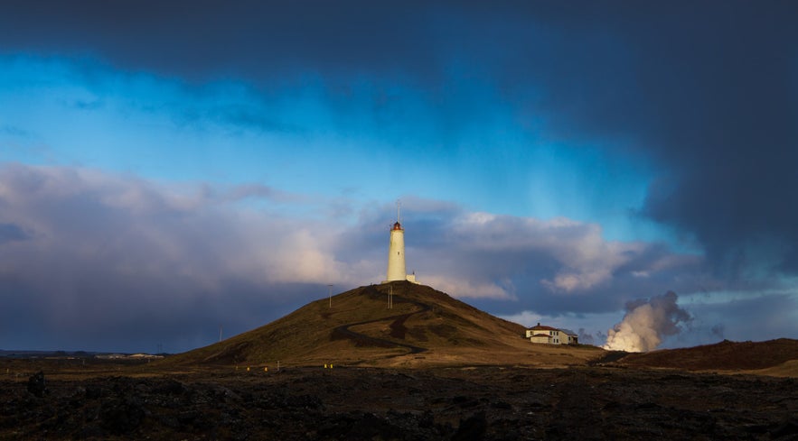 Reykjanesviti is a lighthouse on the Reykjanes Peninsula.