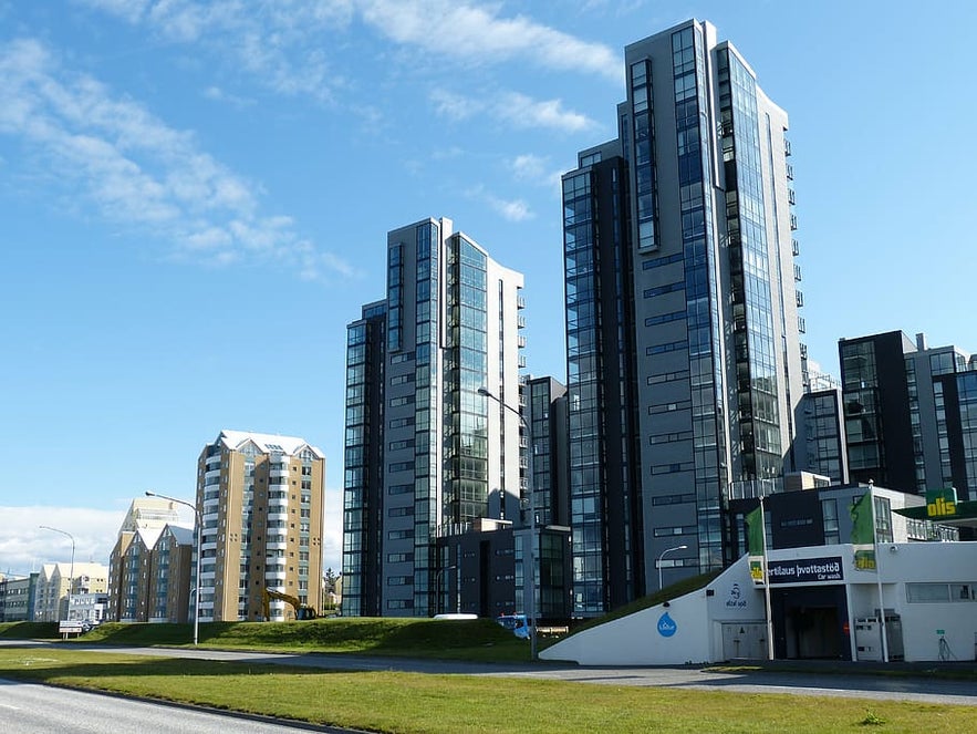 The buildings block the view of the ocean and Mt. Esja for a great deal of downtown's residents