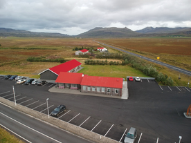 Hotel Snaefellsnes, as seen from above.