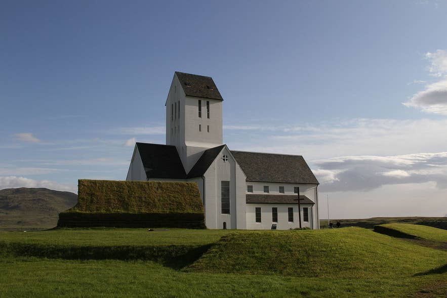 La chiesa di Skalholt in Islanda è un monumento storico nel Circolo d’Oro islandese.