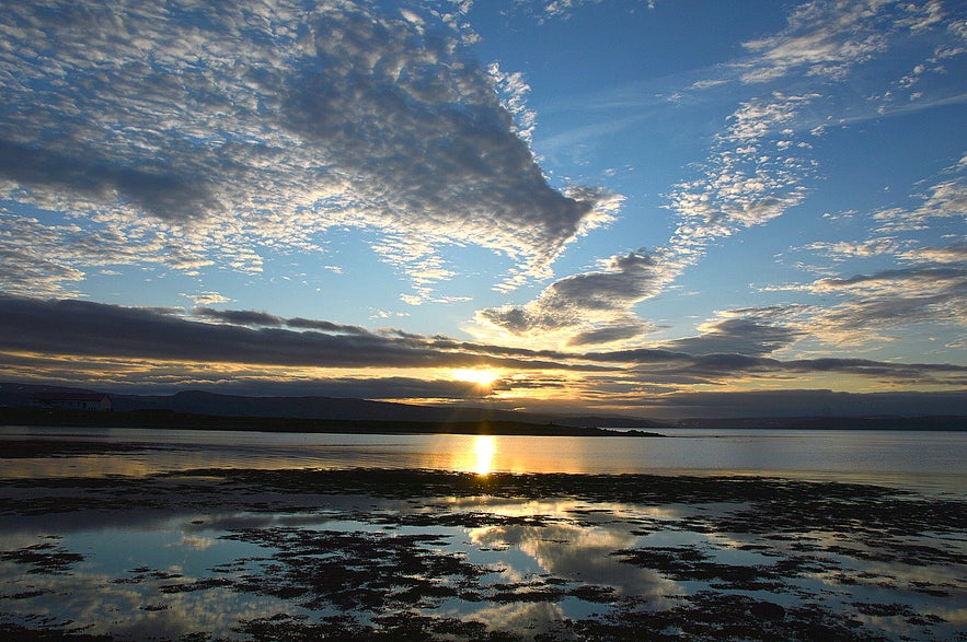 Sunset at Kirkjuból Strandir