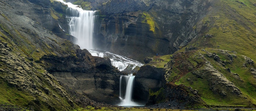 Ofaerufoss is a waterfall in Iceland's highlands.