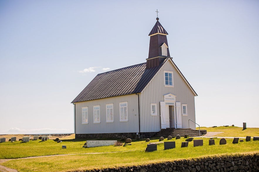 Strandarkirkja in summer.