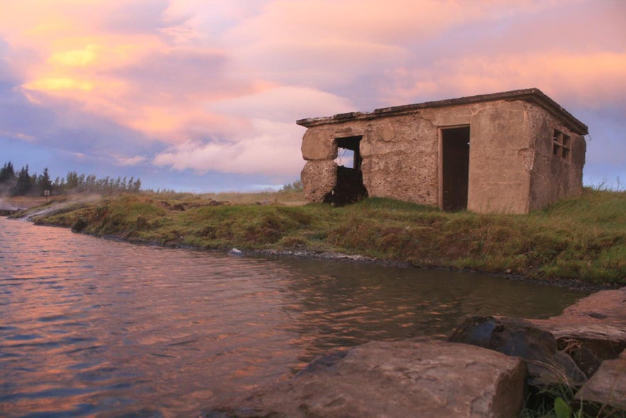 The Secret Lagoon is a lovely pool by a geyser in Iceland.