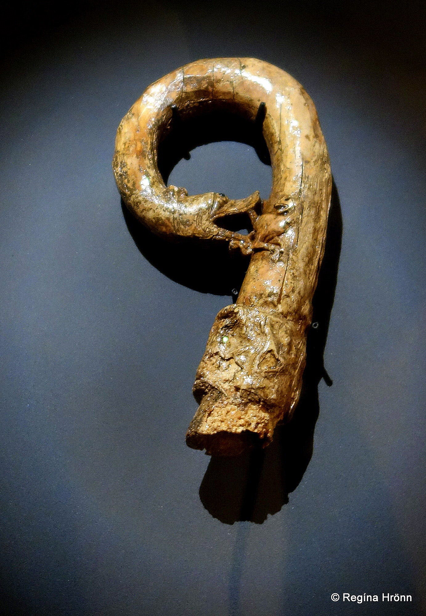 An artefact found at Skálholt on display at the National museum An artefact found at Skálholt on display at the National museum