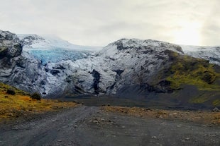 Gigjokull outlet glacier is breathtaking to see in South Iceland.