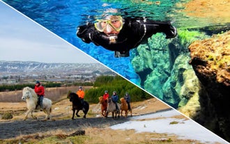 Don't miss out and do both horseback riding and snorkel in Iceland.