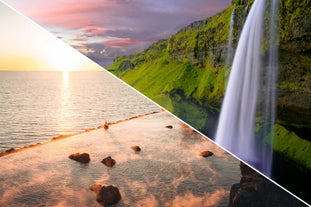 Relax in the Sky Lagoon after exploring the beautiful South Coast of Iceland.