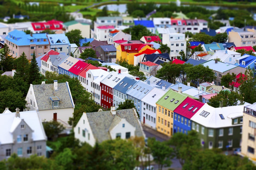 The colourful tin roofs of Reykjavík's houses.