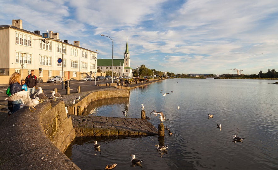 Ice used to be taken from Lake Tjörnin to be used for fish packing. The ice was stored in what is the National Gallery of Iceland.