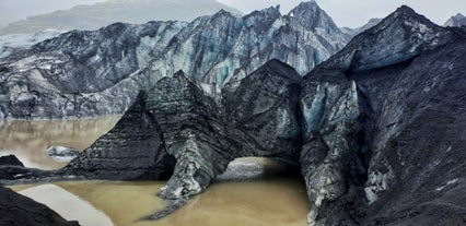 Solheimajokull glacier is a beautiful ice cap in Iceland.