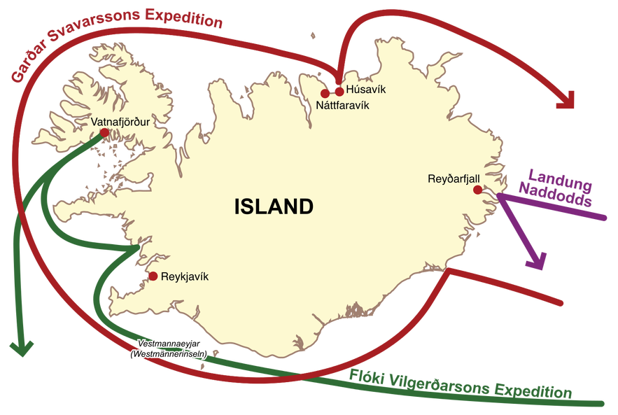 The settlement of Iceland began with the adventures of three explorers.