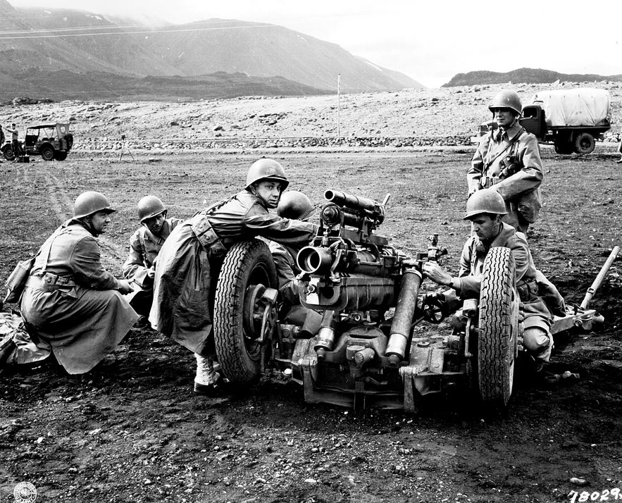 Troops in Iceland in World War 2.