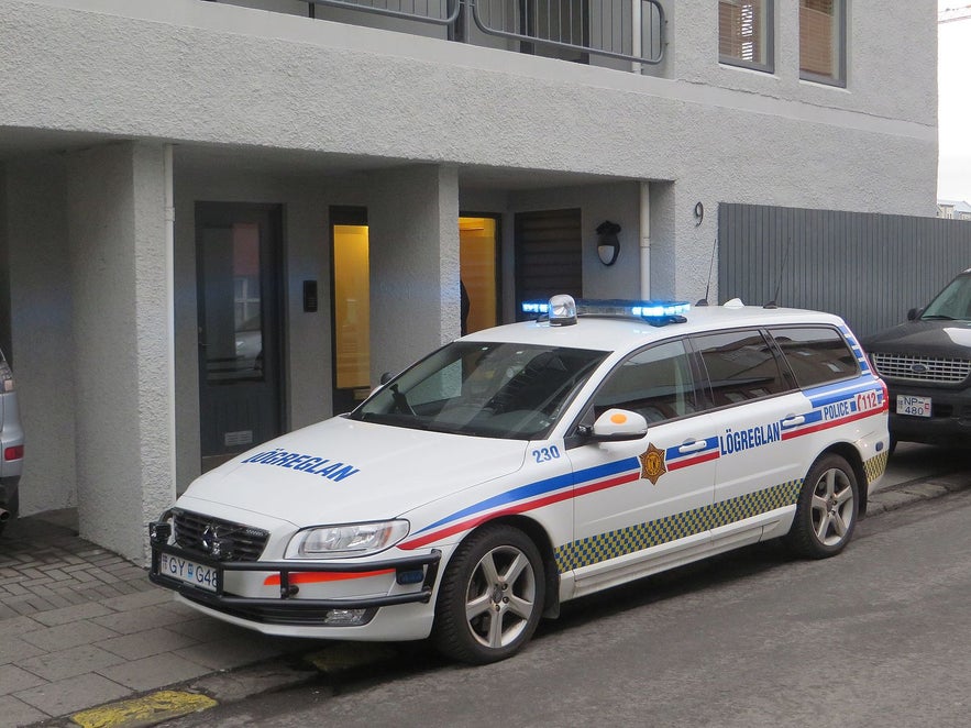 Police vehicle in Iceland, showing security and safety measures for residents.