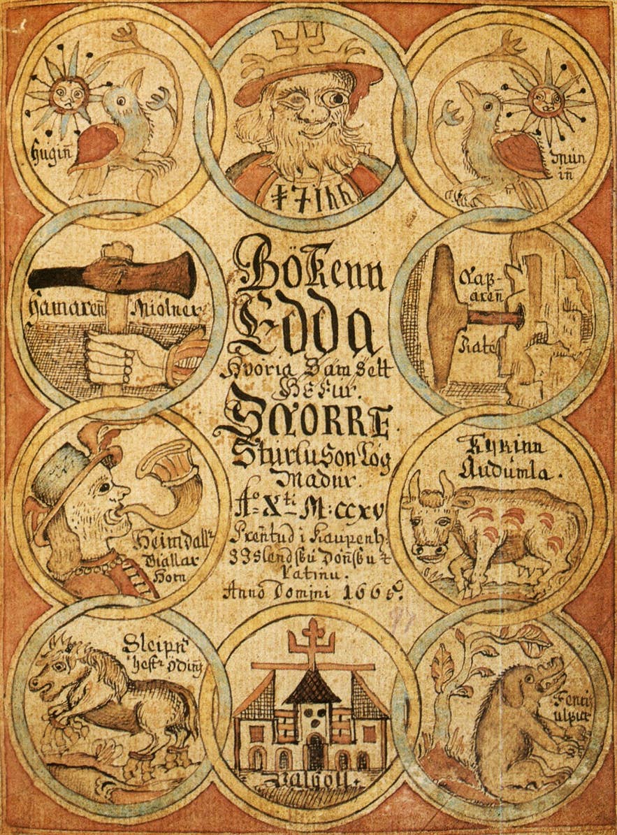 Illustrated manuscript page from the Edda, a key source on the old Icelandic months. Illustrated manuscript page from the Edda, a key source on the old Icelandic months.