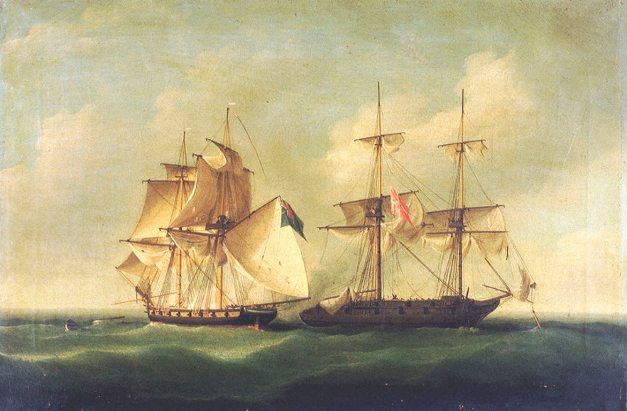 Jorgensen's ship is caught by a privateer.