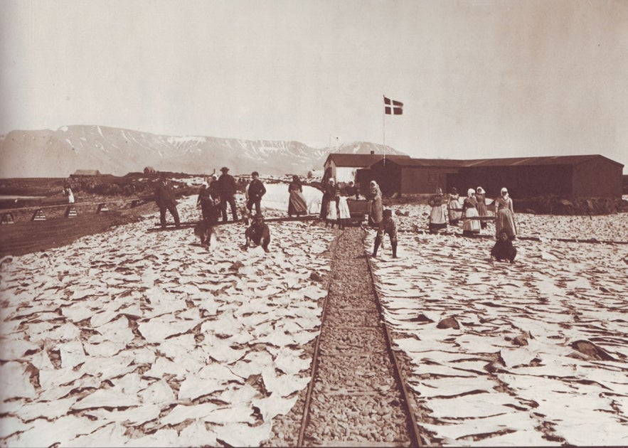 Salted cod in Iceland historically.