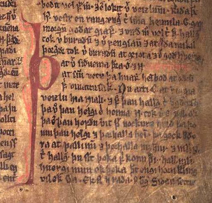 An ancient manuscript of Iceland.