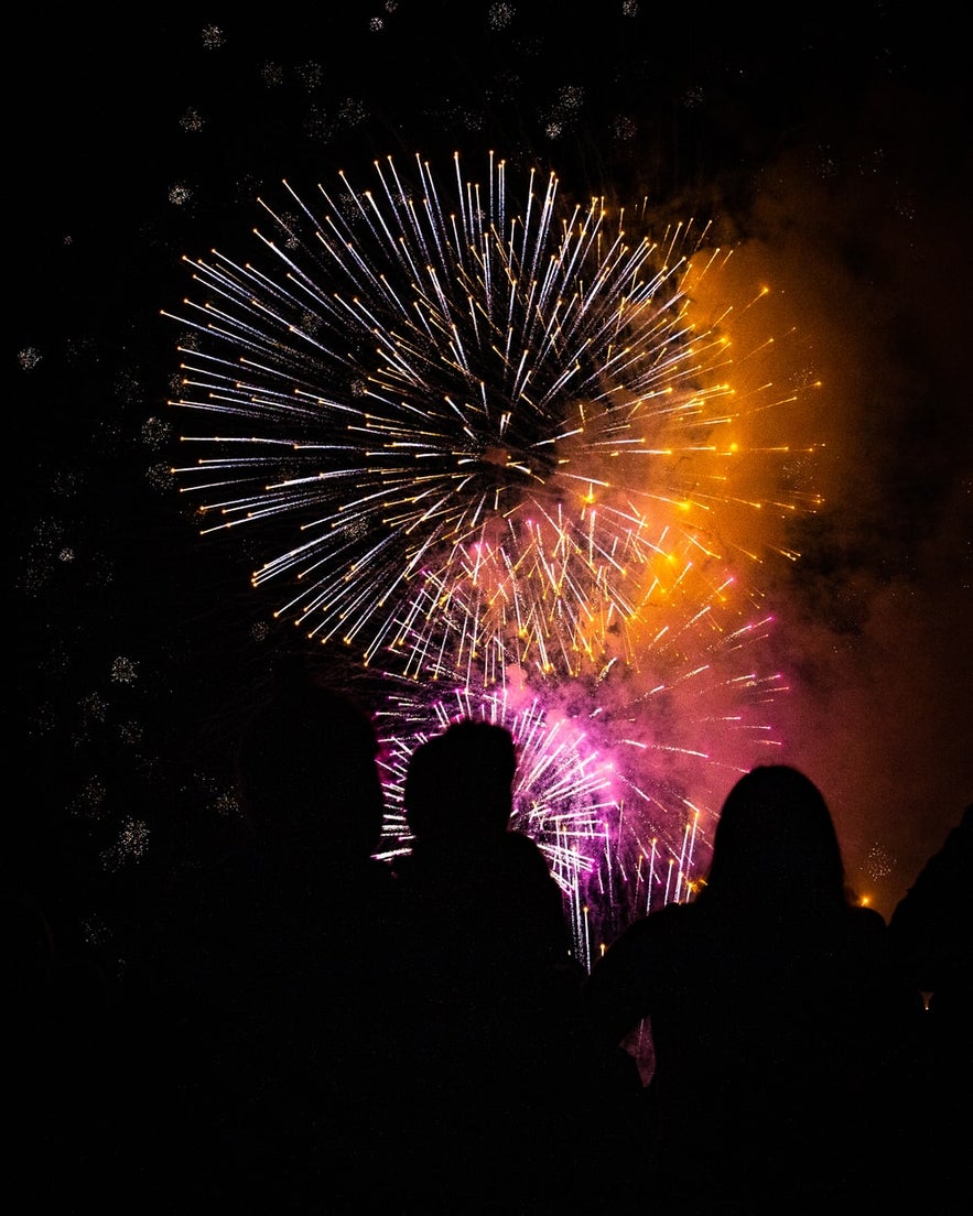 Fireworks at new years in Reykjavik.