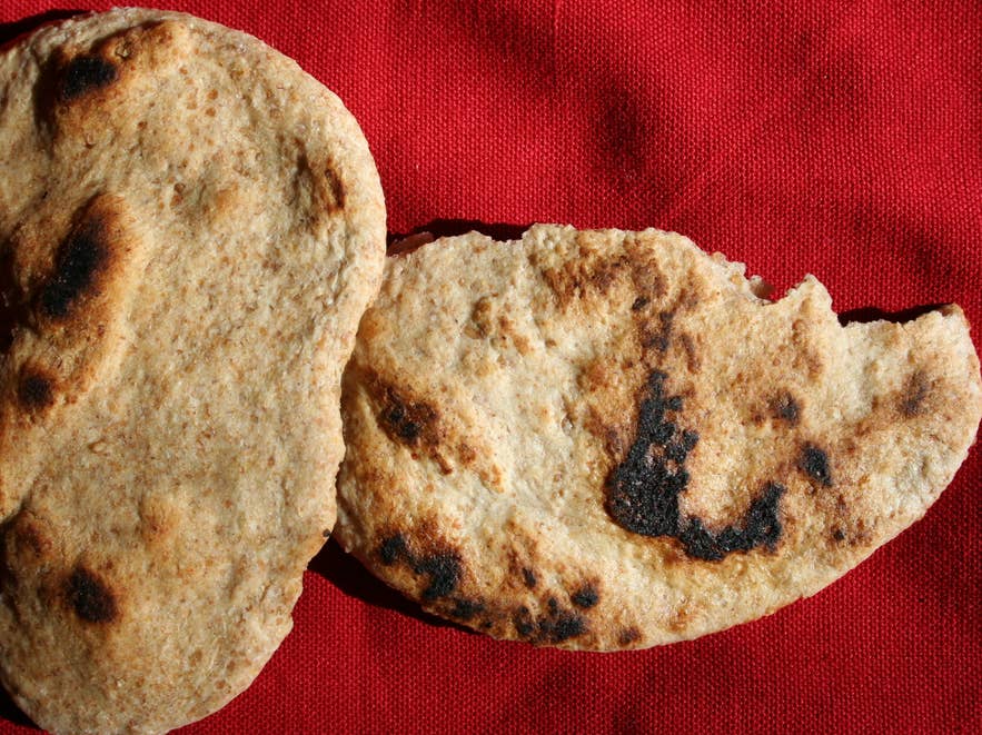 Traditional Icelandic Flat Bread (Flatkaka). Traditional Icelandic Flat Bread (Flatkaka).