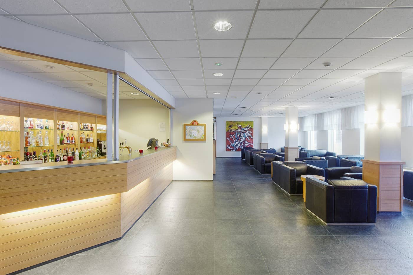 Hotel Cabin has a modern, clean decor.