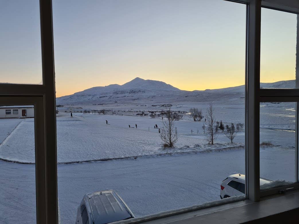 The view from a window at Hlin Guesthouse.