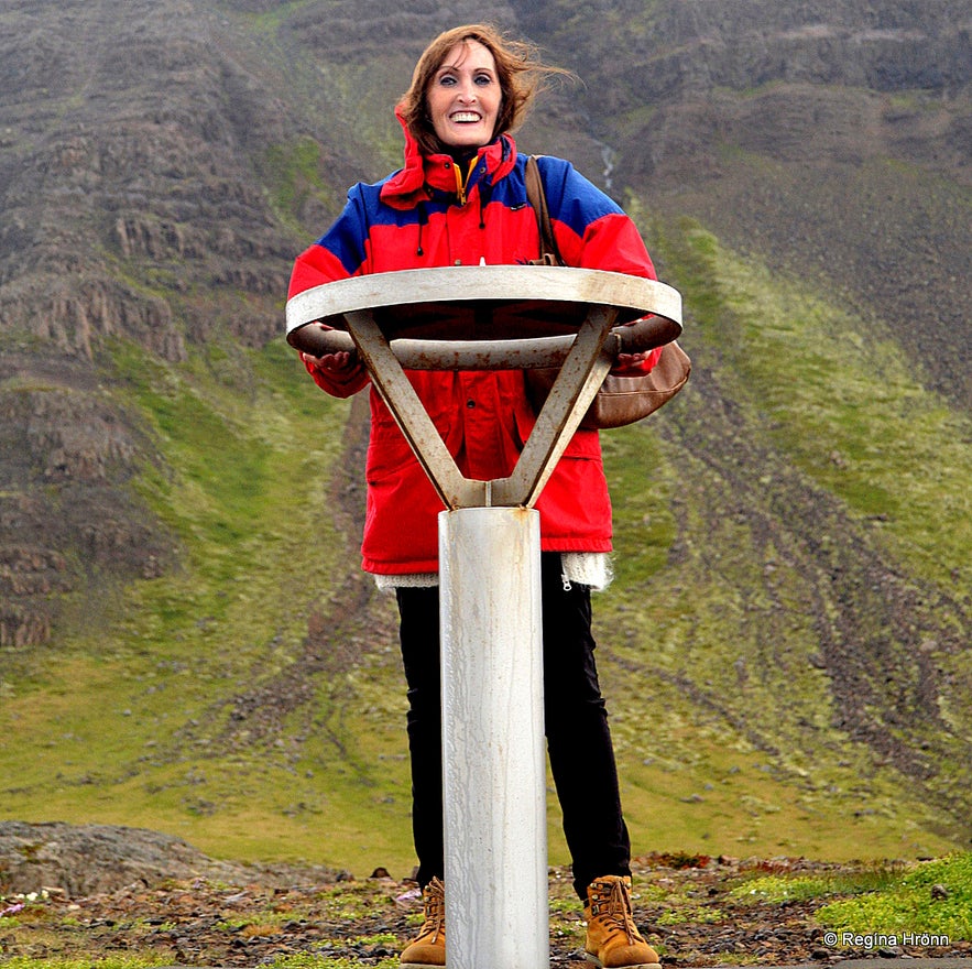 Regína by the view-dial at Fellsströnd West-Iceland