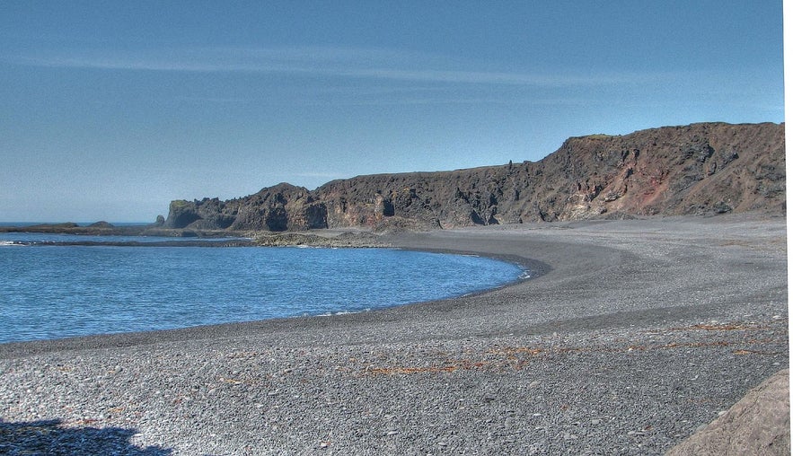 Djúpalónssandur Black Lava Pearl Beach is a beautiful place on the Snæfellsnes peninsula.